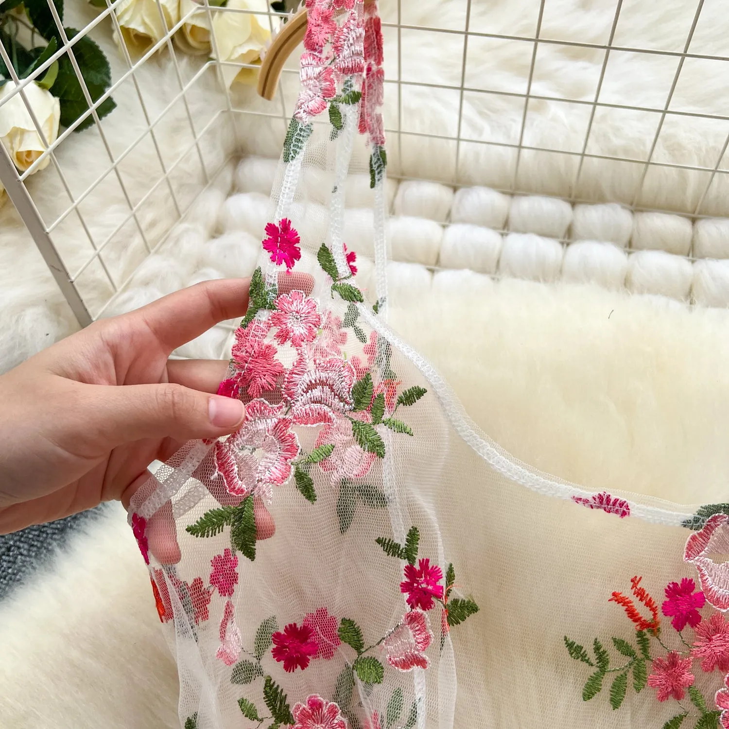 3d Floral Embroidered Outwear Dress