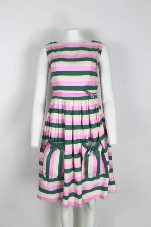 50s Candy striped cotton dress - XS