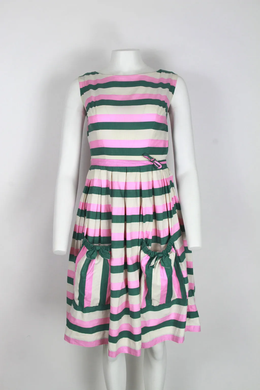 50s Candy striped cotton dress - XS