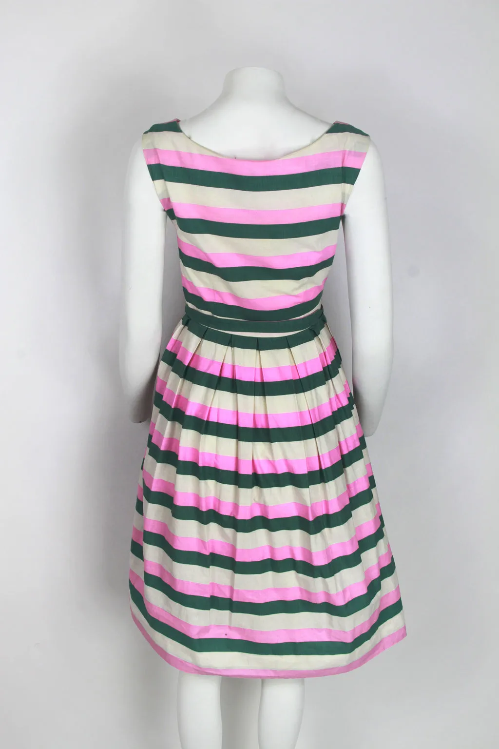 50s Candy striped cotton dress - XS