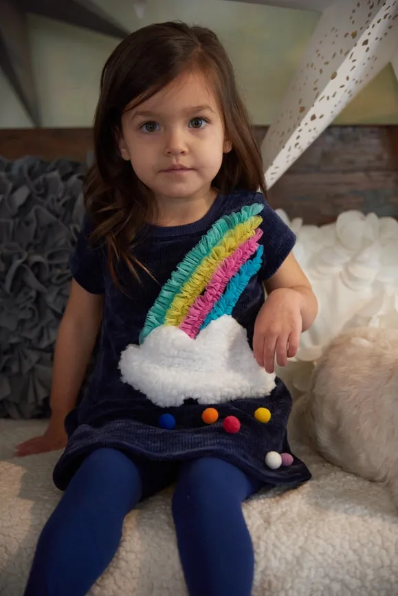 A-Line Dress W/Rainbow and Cloud