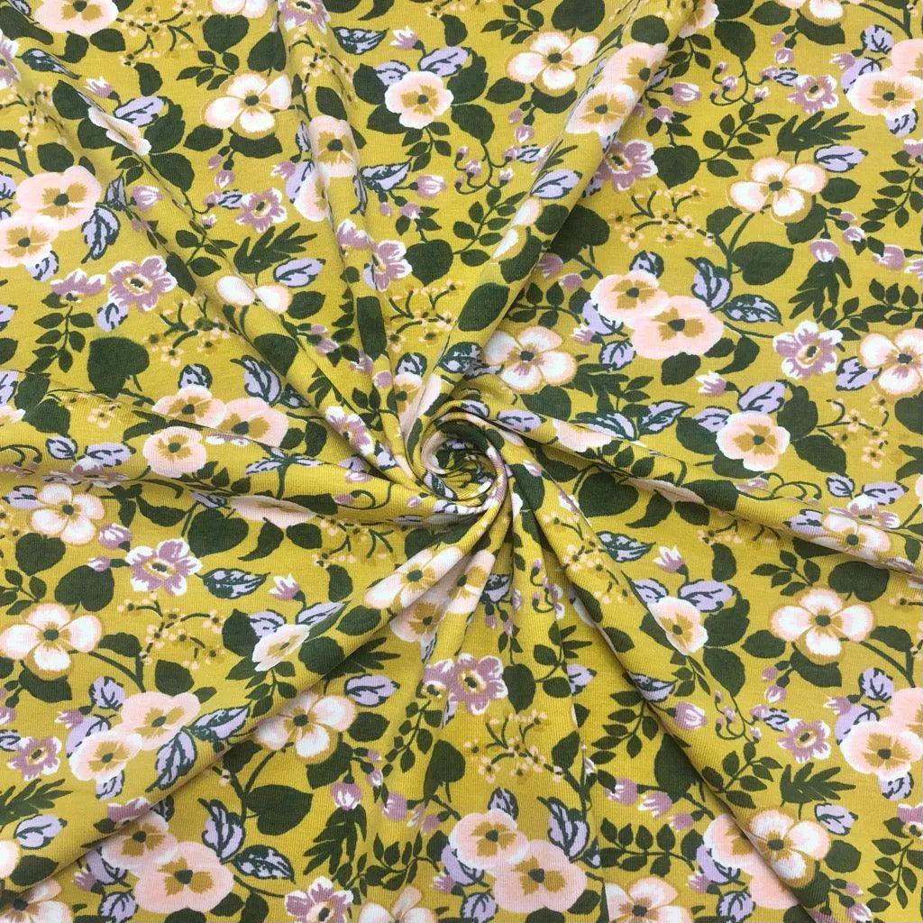 All Over Bloom Modal Jersey Fabric