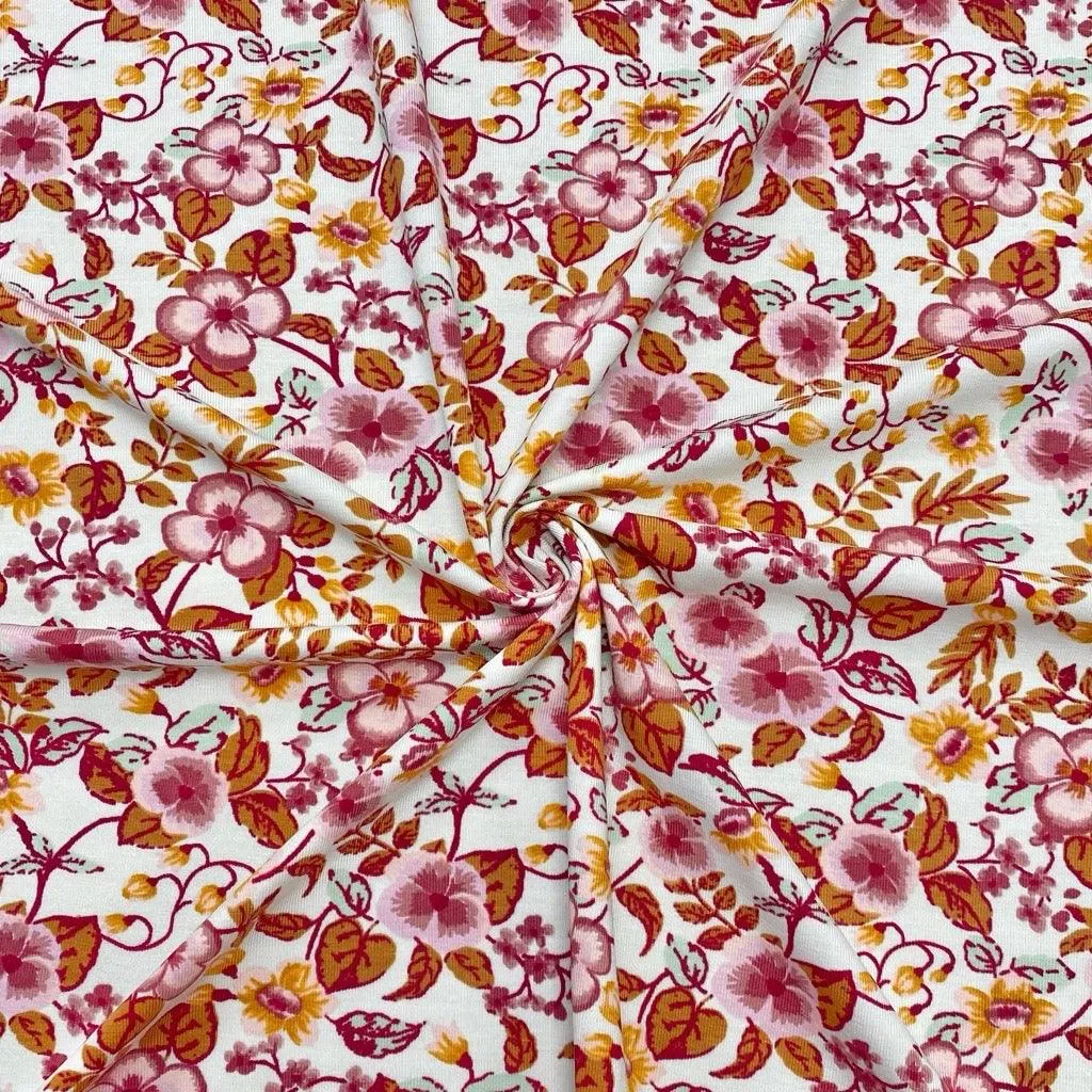All Over Bloom Modal Jersey Fabric