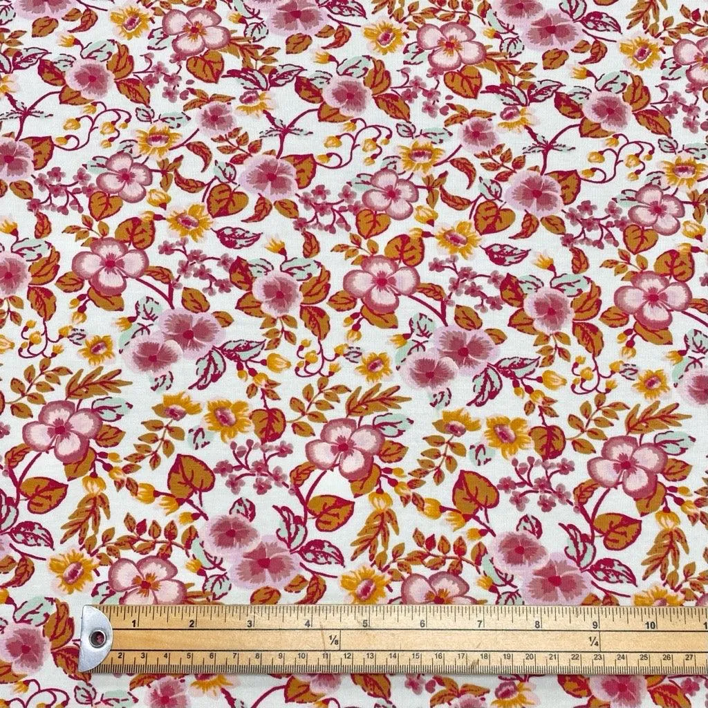 All Over Bloom Modal Jersey Fabric