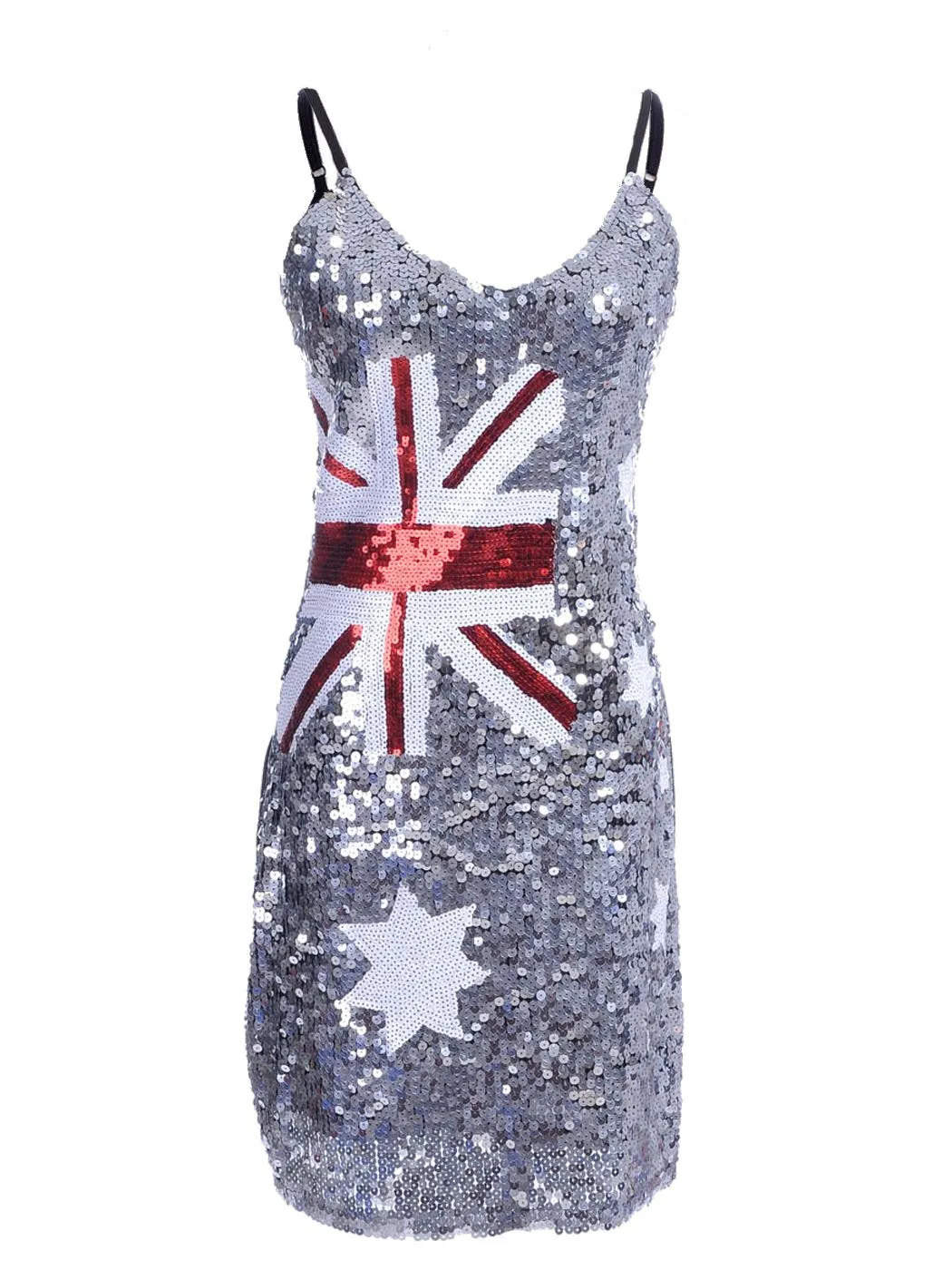 Australian Flag Sequin Slip Dress