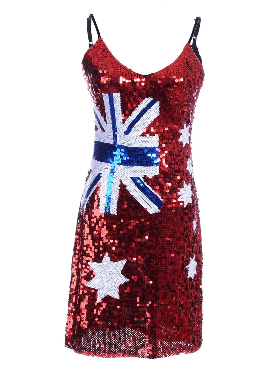 Australian Flag Sequin Slip Dress