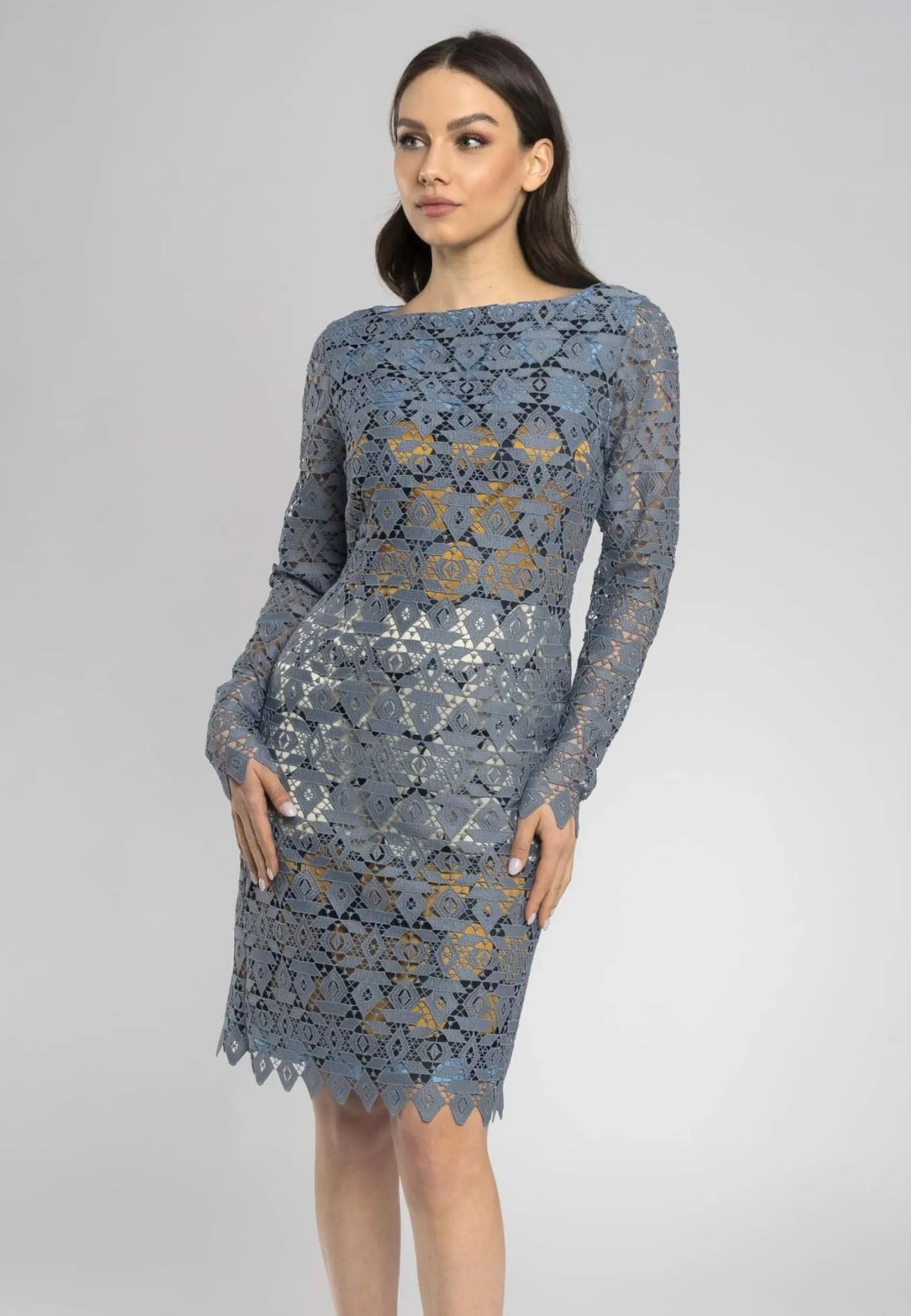 Azzurra Lace Sheath Dress - Modern Style and Femininity in One Stunning Silhouette