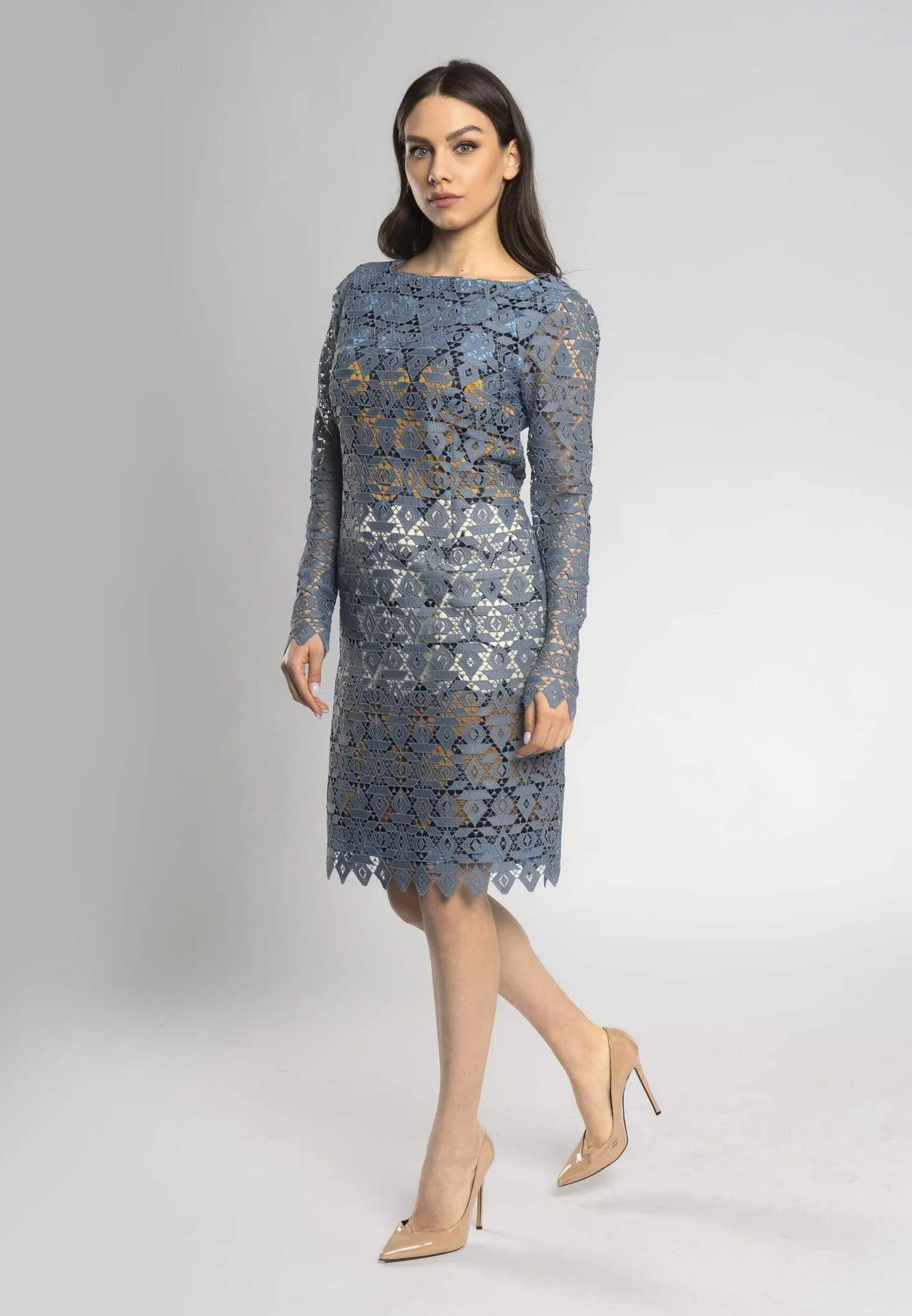 Azzurra Lace Sheath Dress - Modern Style and Femininity in One Stunning Silhouette