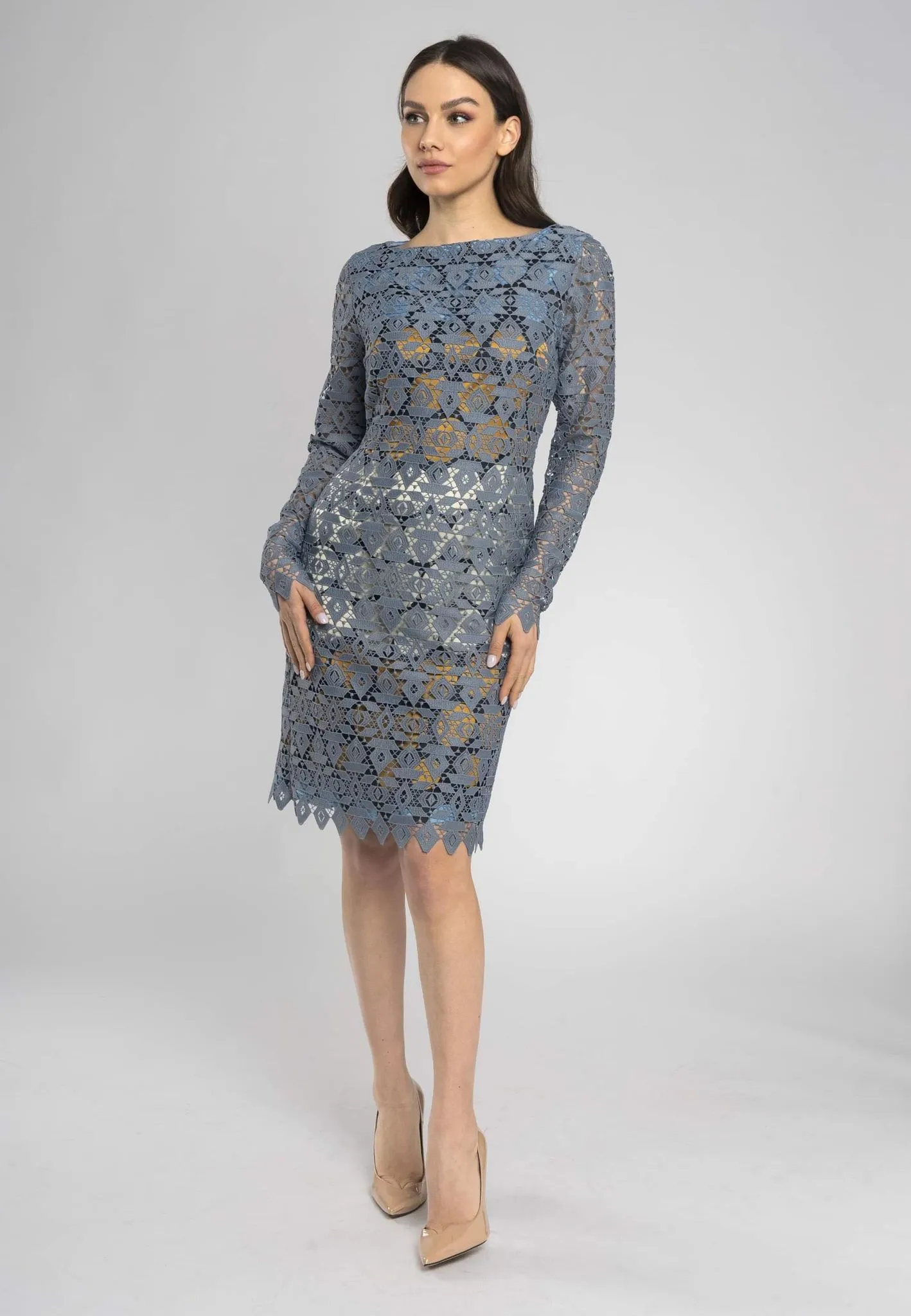 Azzurra Lace Sheath Dress - Modern Style and Femininity in One Stunning Silhouette