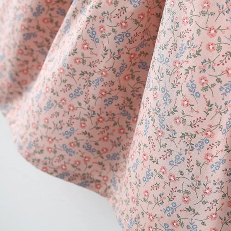 Baby Dress Butterfly Sleeve Pastoral Style Floral Dress