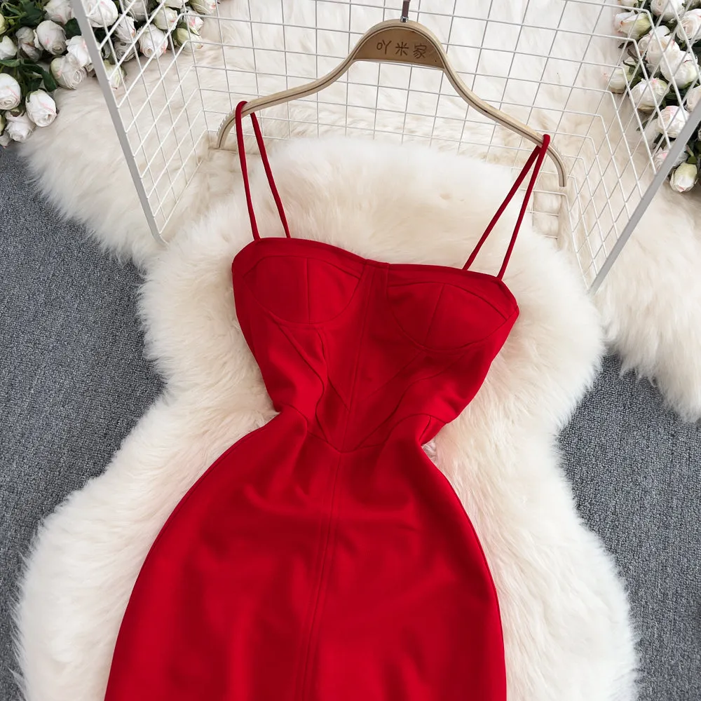 Backless Slimming Hip-wrapping Dress