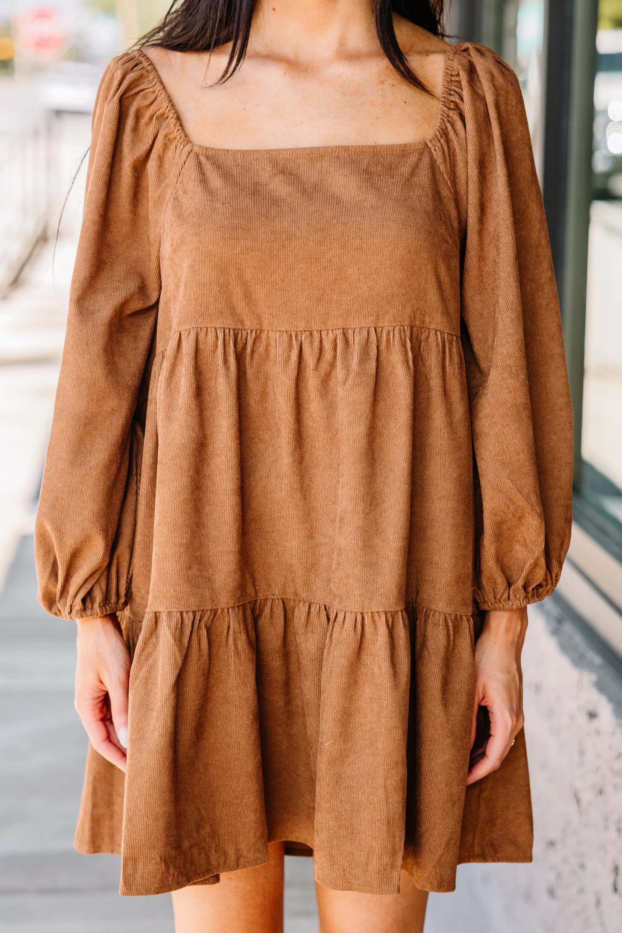 Be The One Brown Corduroy Mini Dress