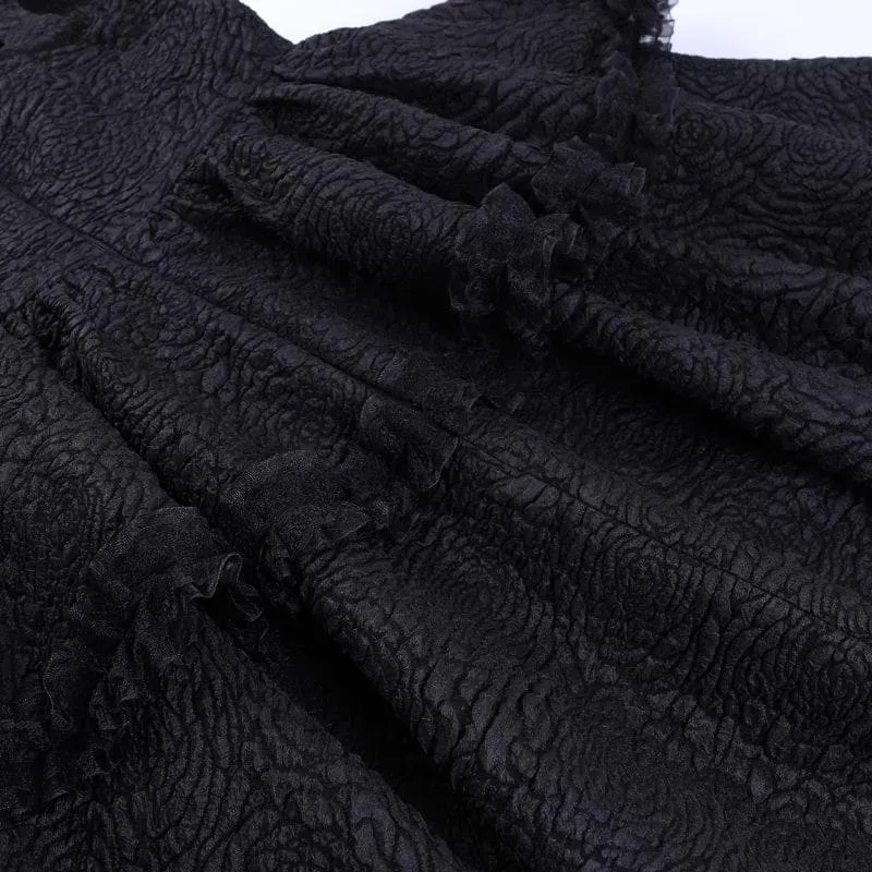 BerriesJam - Backless Lace Up Zip-Up Textured Solid Lace Hem Mini Dress | Gothic Dresses