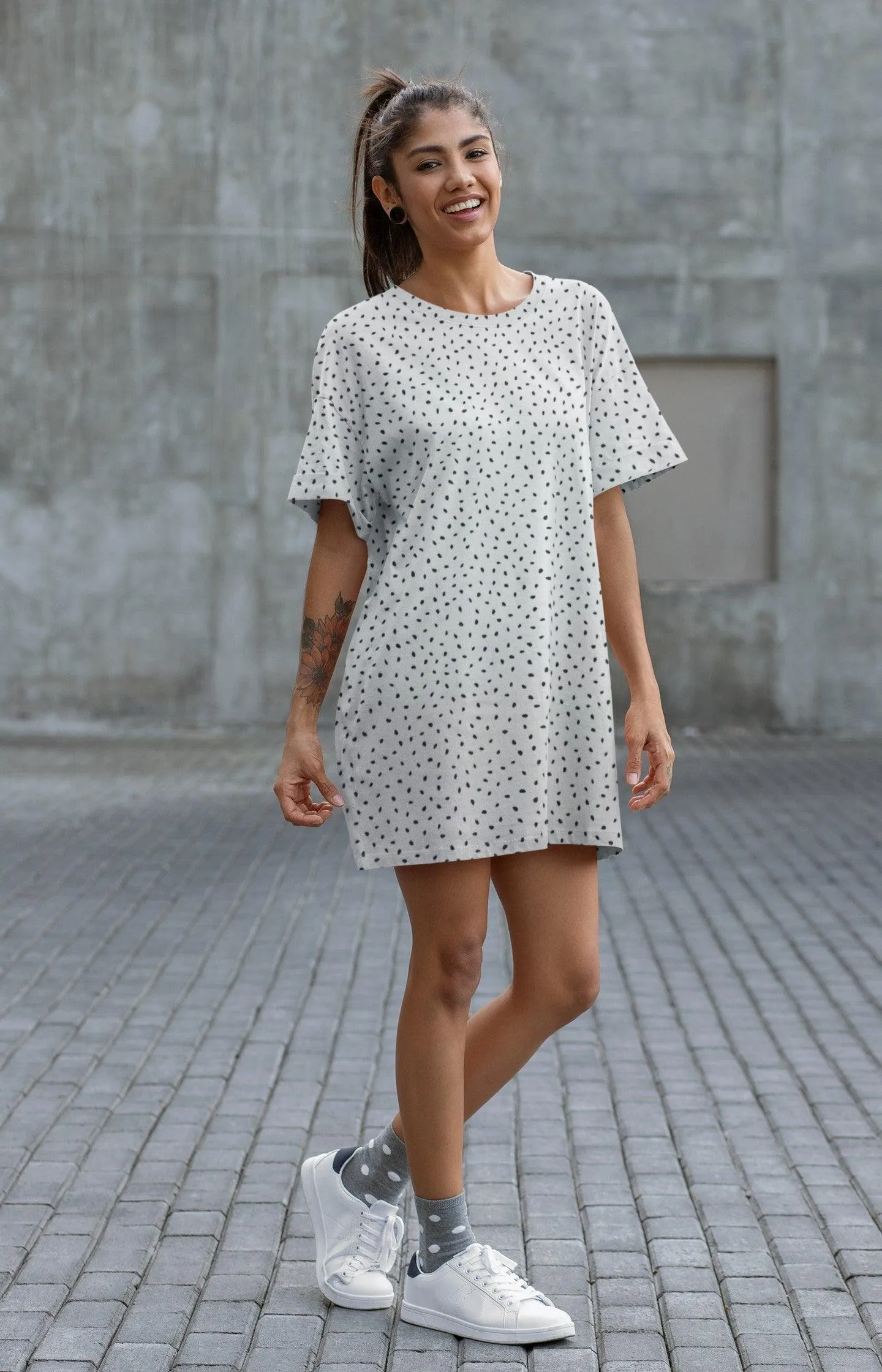Black Raindrops Modal Jersey Fabric
