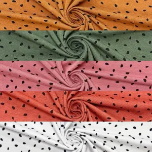 Black Raindrops Modal Jersey Fabric