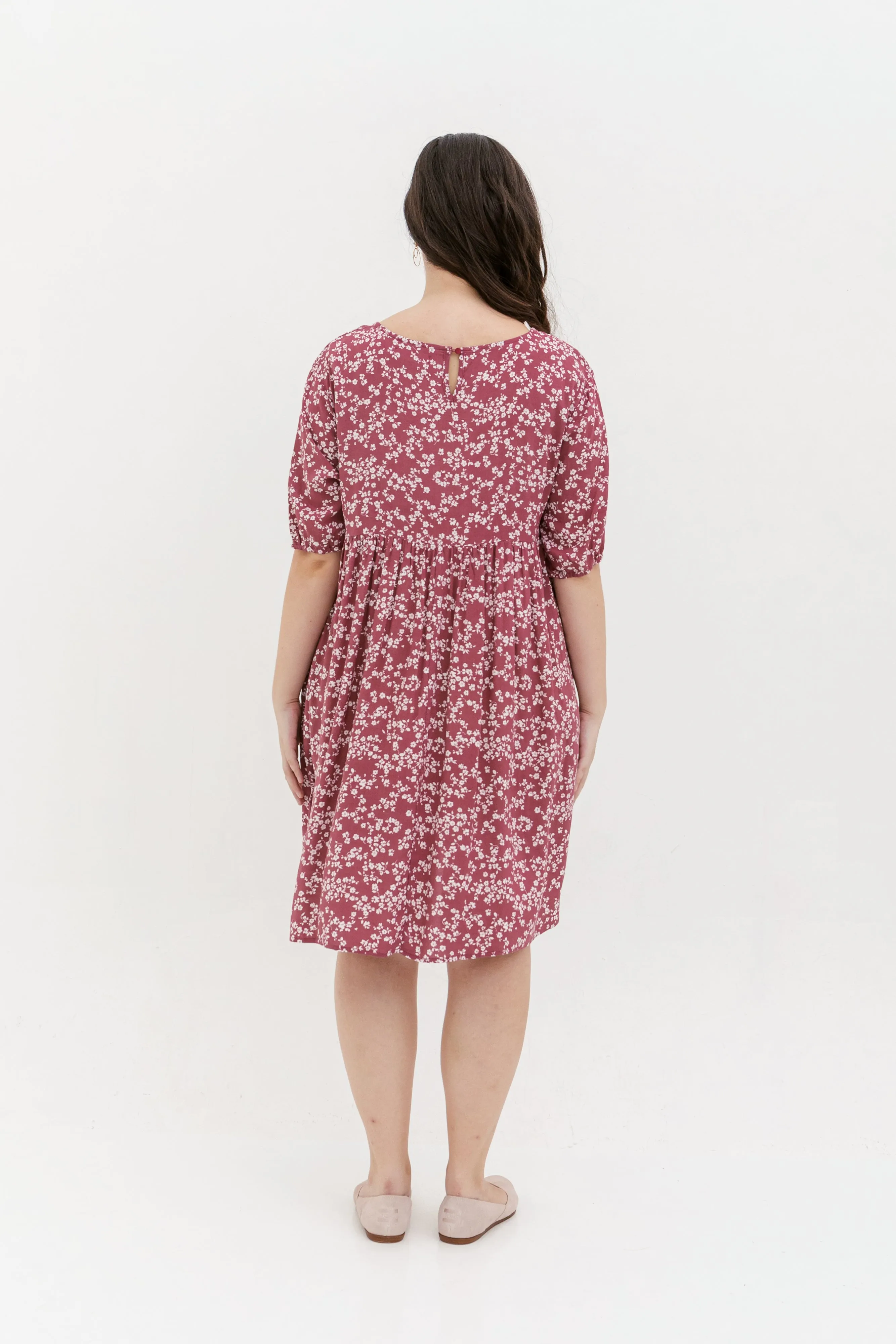 Blair Babydoll Dress In Red Floral