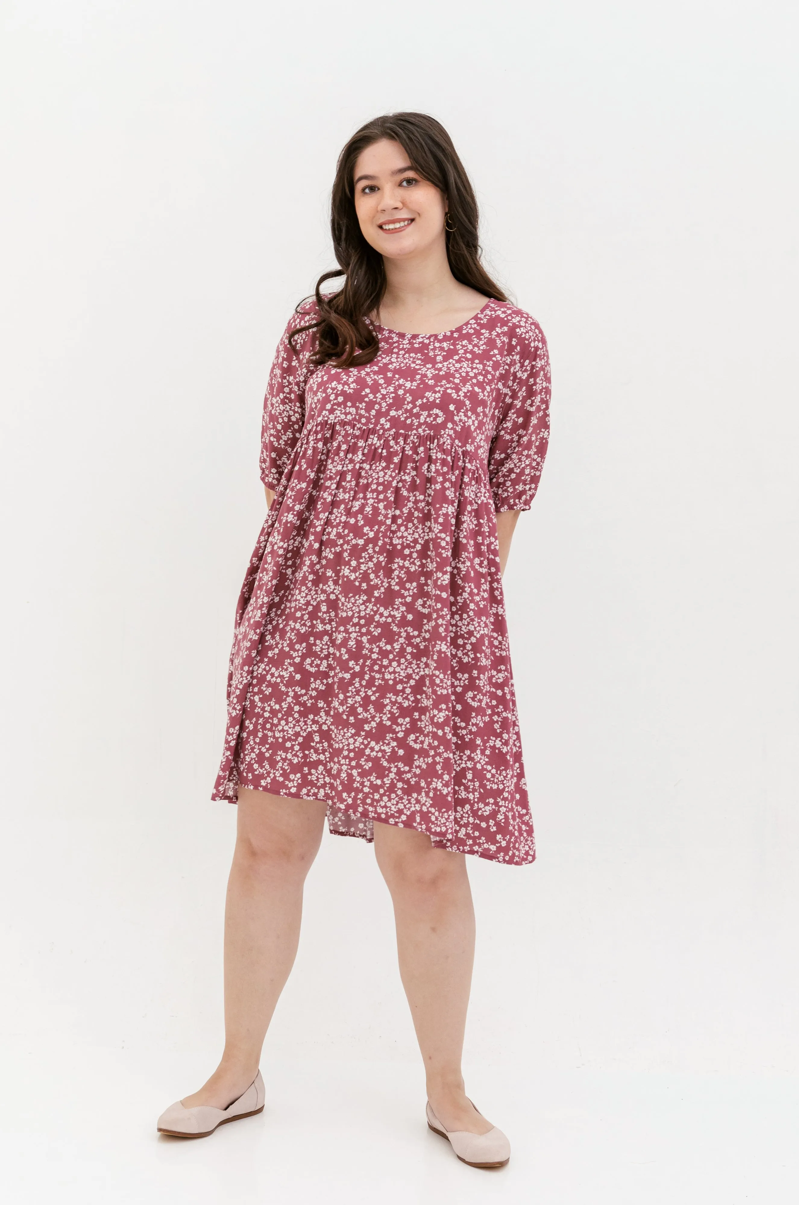 Blair Babydoll Dress In Red Floral