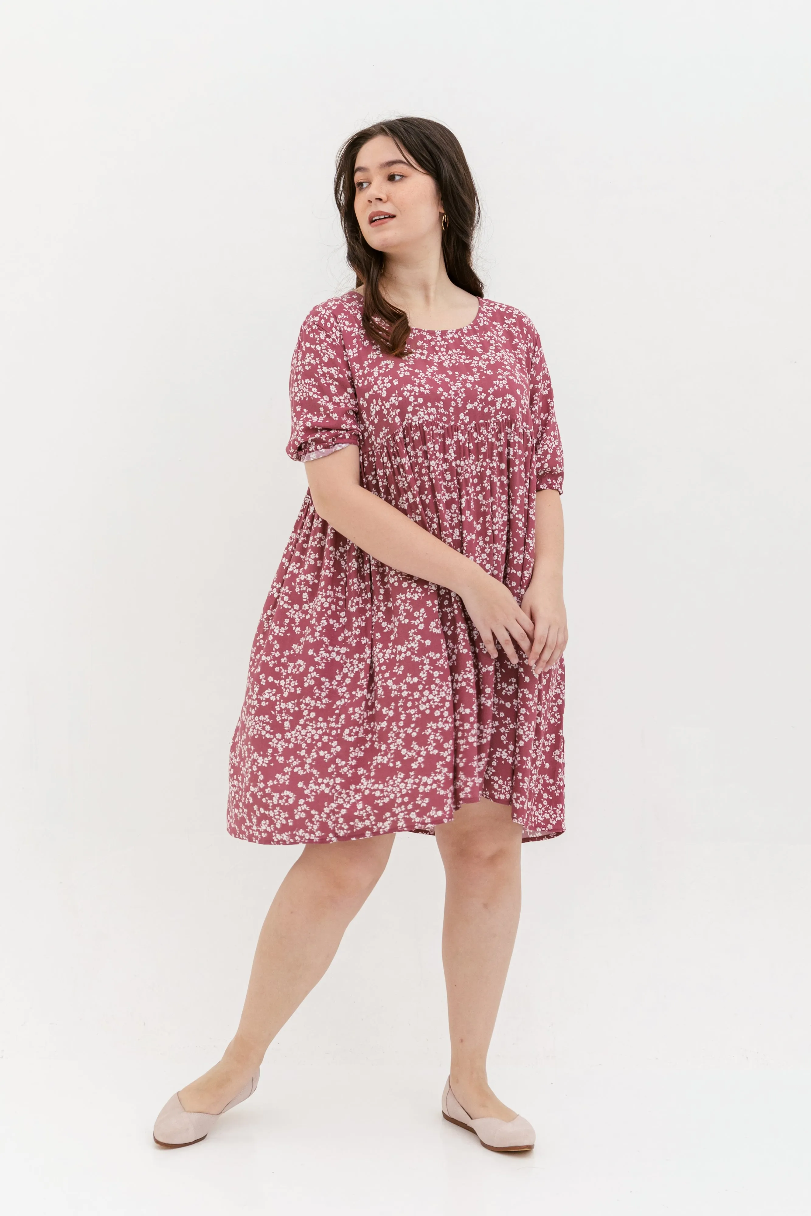 Blair Babydoll Dress In Red Floral
