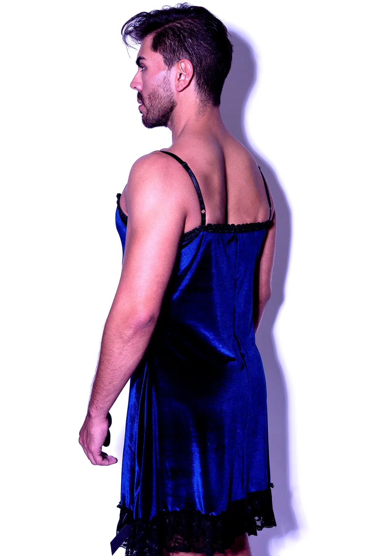 Blue Velvet Slip Dress