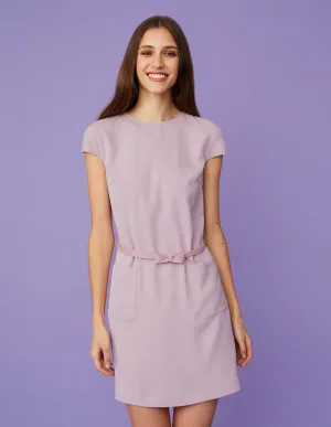 BORA AKSU Crew Neck Patch Pocket Thin Belted Dress