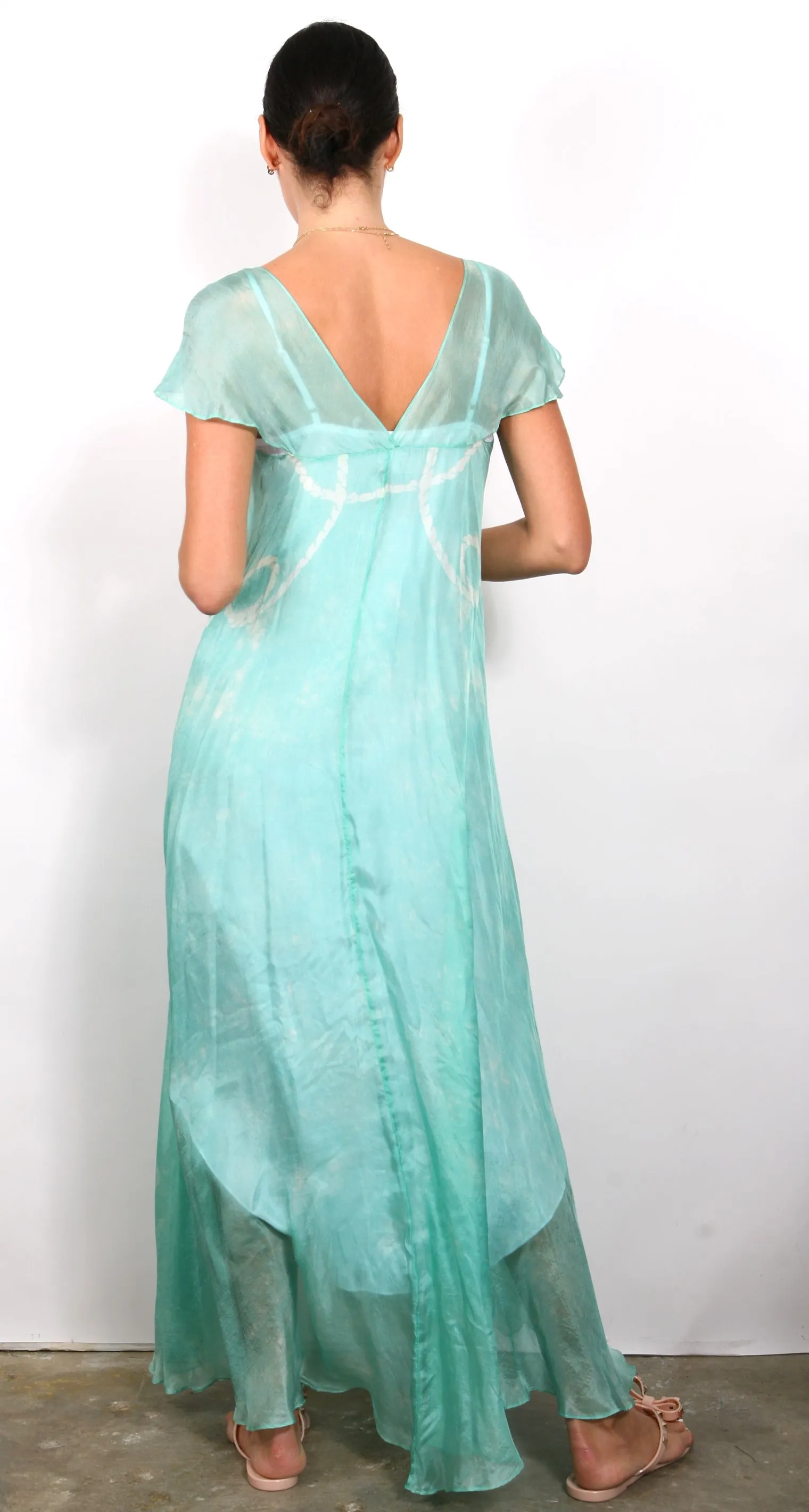 Cape Cod Cap Sleeve Dress - Aqua