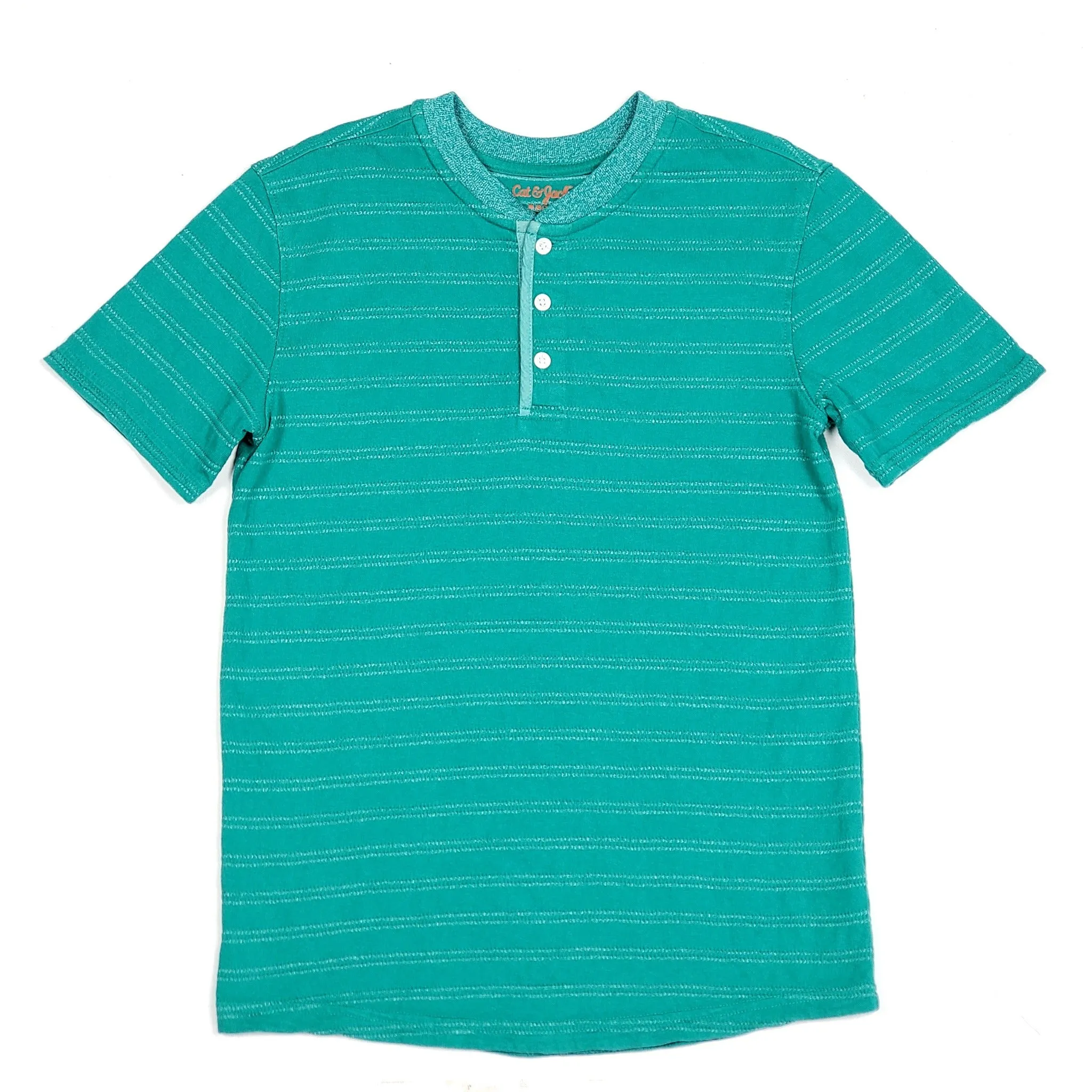 Cat & Jack Boys Green Henley Shirt 8/10
