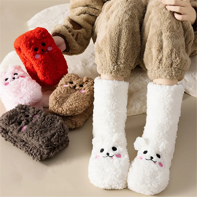 Coral Velvet Winter Floor Socks (Thick & Warm)- Fashionzapp