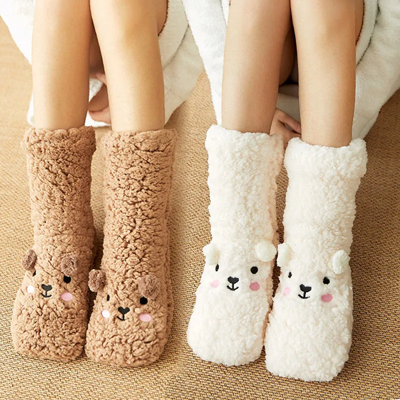 Coral Velvet Winter Floor Socks (Thick & Warm)- Fashionzapp