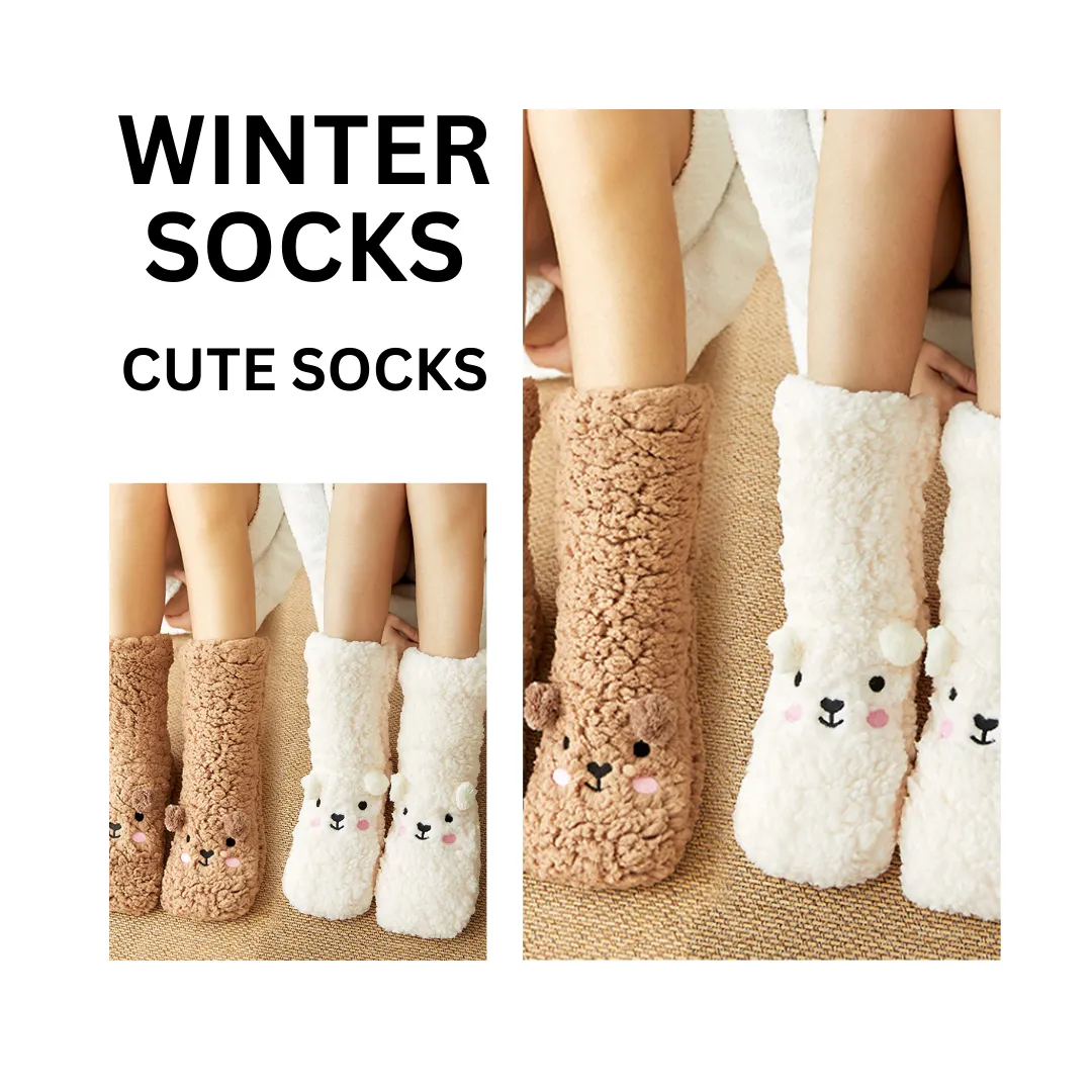 Coral Velvet Winter Floor Socks (Thick & Warm)- Fashionzapp