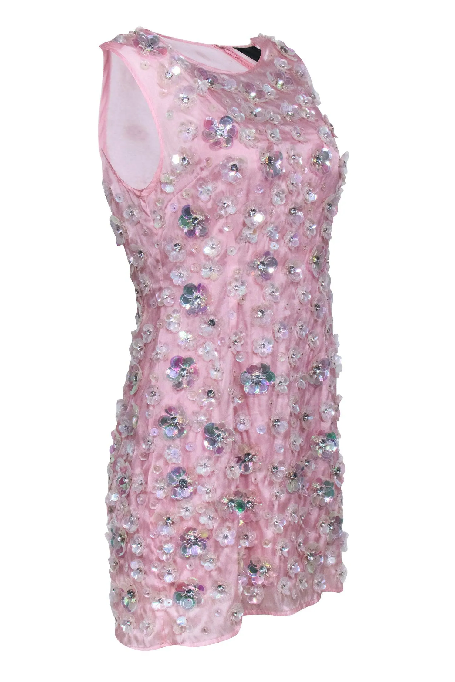 Cynthia Rowley - Pastel Pink w/ Transparent 3D Floral Design Dress Sz 4