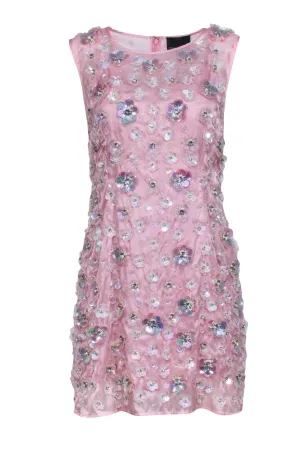 Cynthia Rowley - Pastel Pink w/ Transparent 3D Floral Design Dress Sz 4