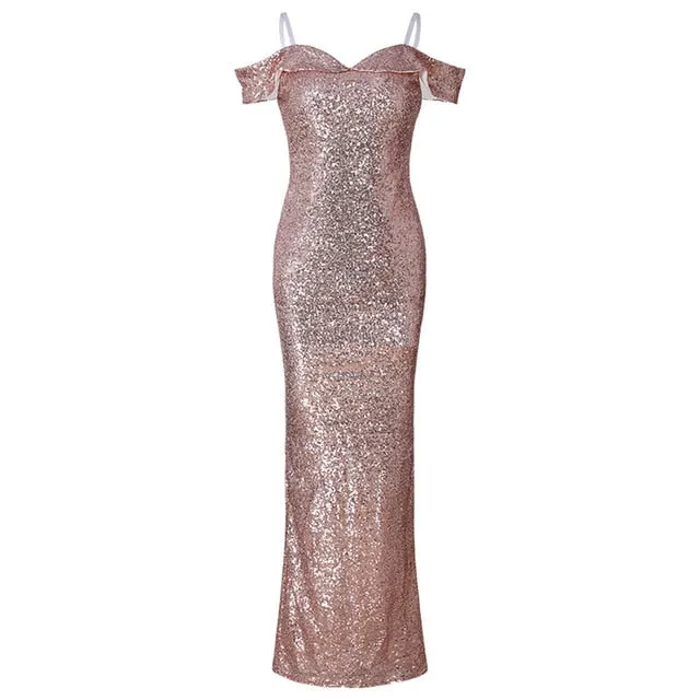 Elegant Gothic Black Summer Sequined  Dress