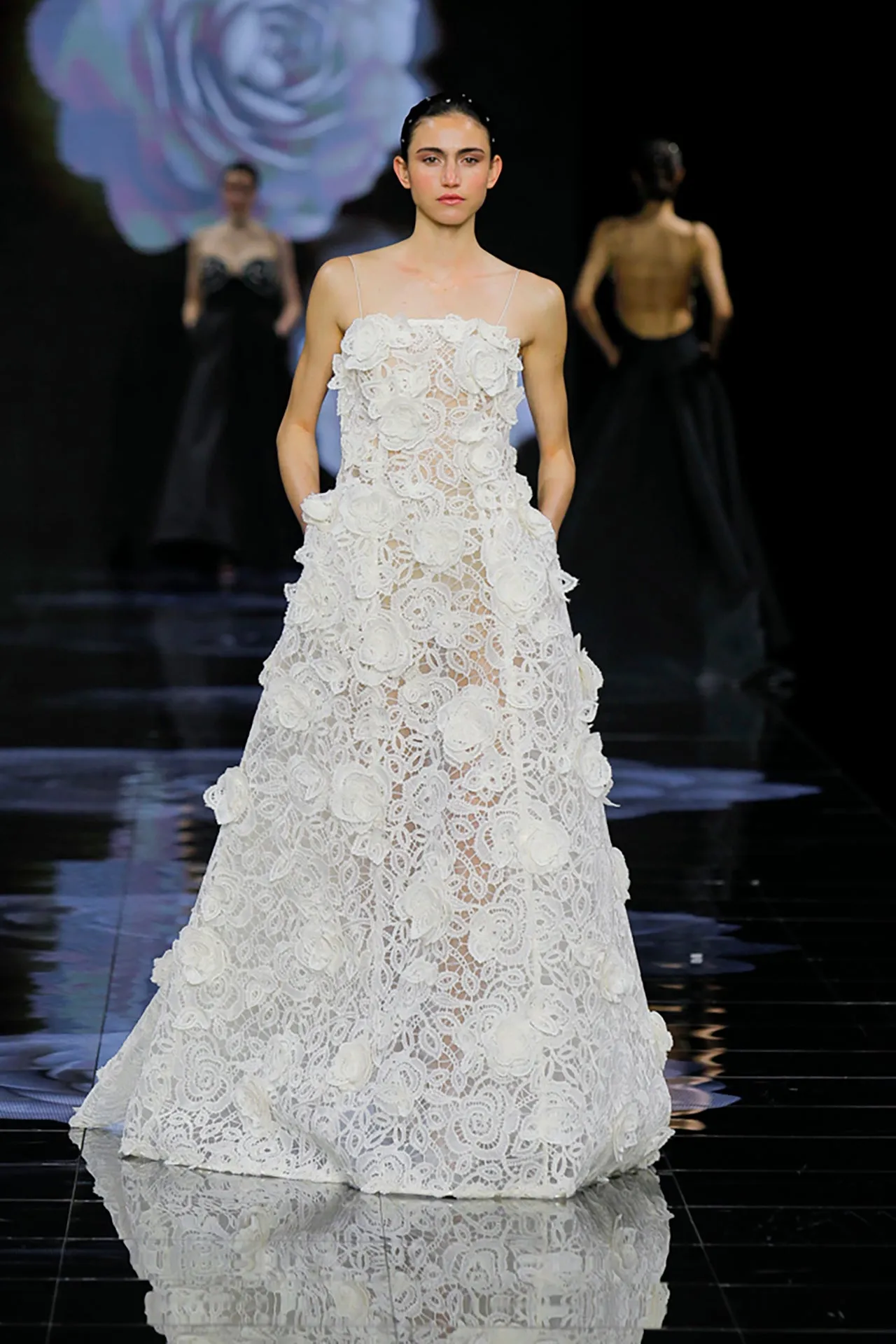 Embroidered Princess Dress with Floral Motifs