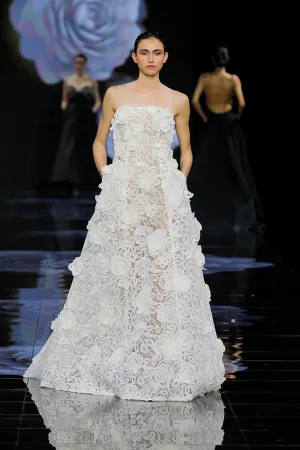 Embroidered Princess Dress with Floral Motifs