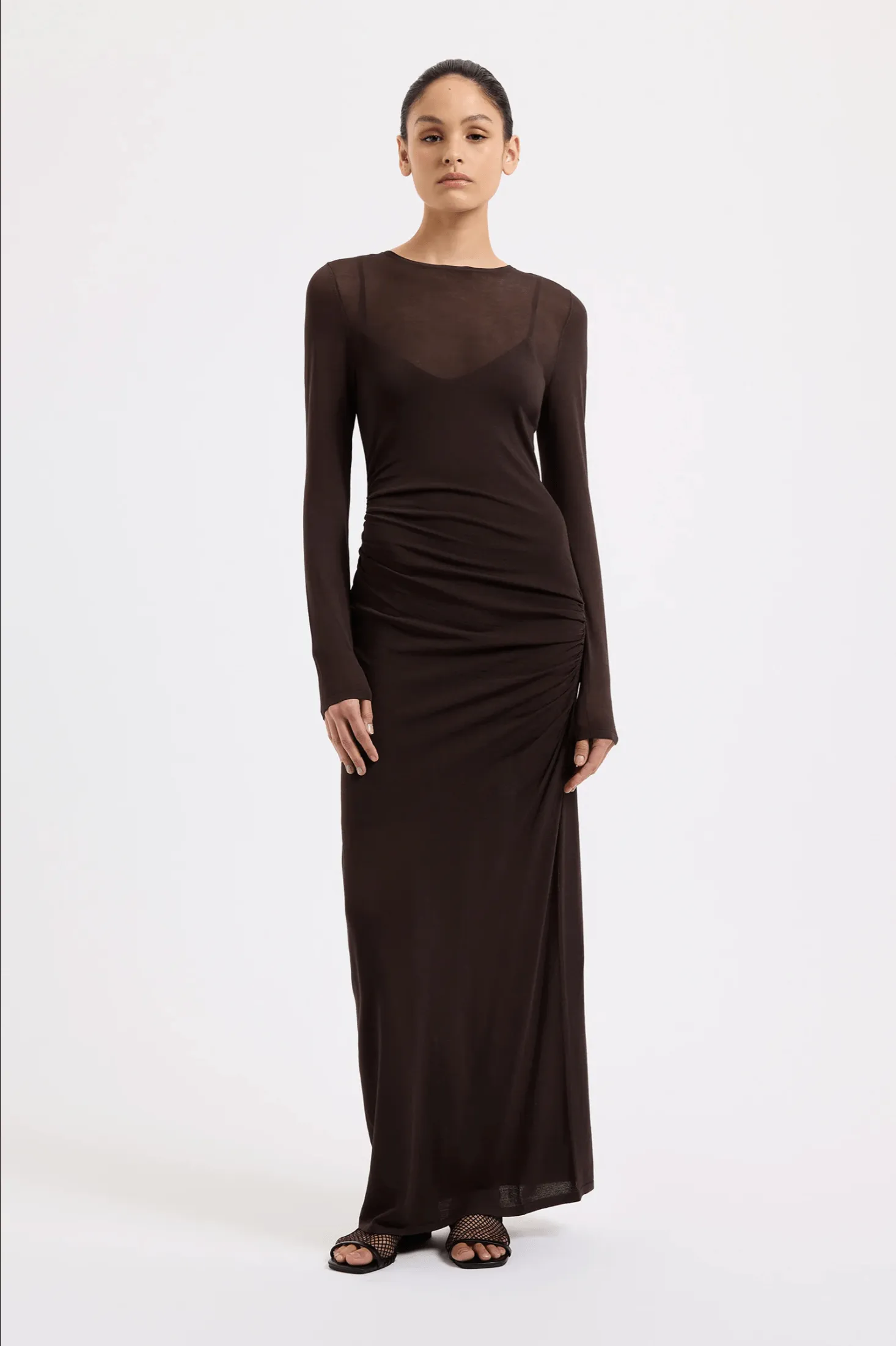 EVELYN KNIT MAXI DRESS - ESPRESSO