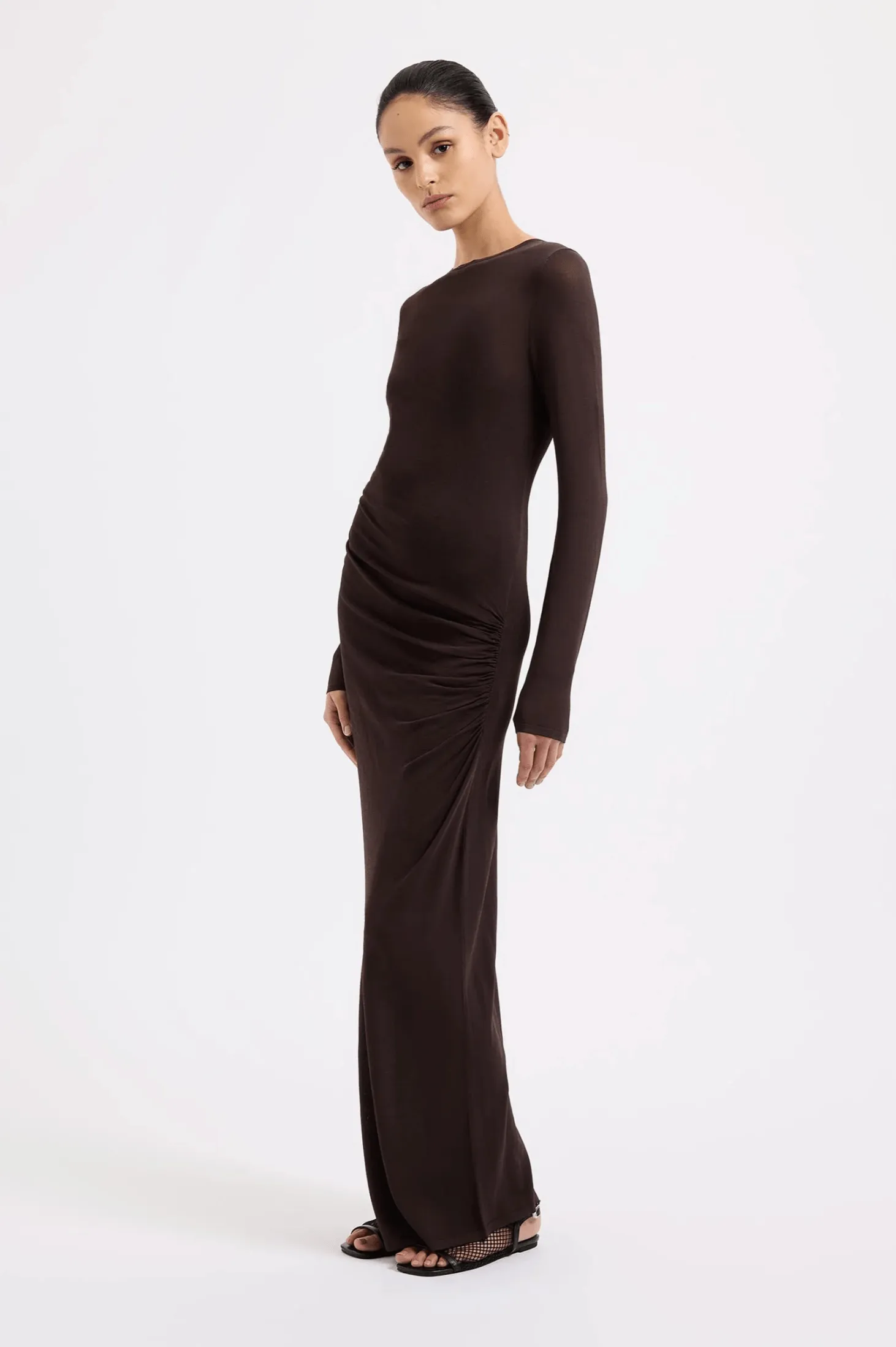EVELYN KNIT MAXI DRESS - ESPRESSO