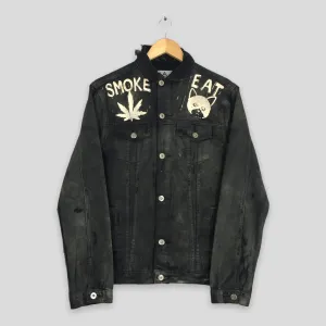Faded Distressed No Hope Trucker Denim Jacket Small