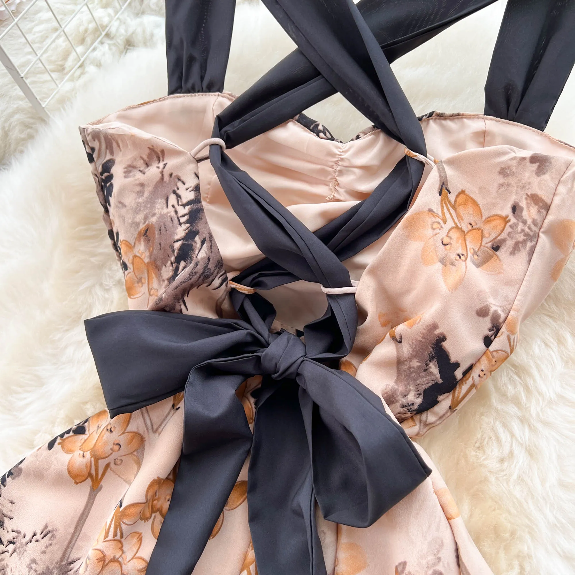 Fairy Hollowed Floral Camisole Dress