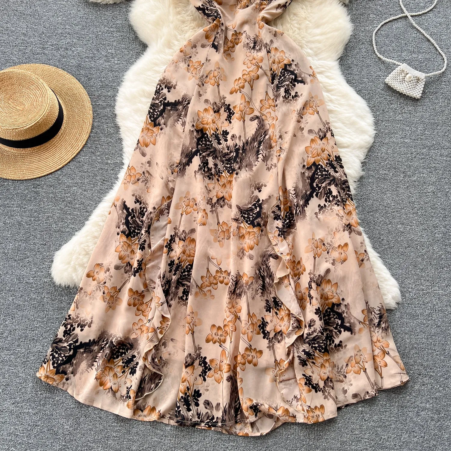 Fairy Hollowed Floral Camisole Dress