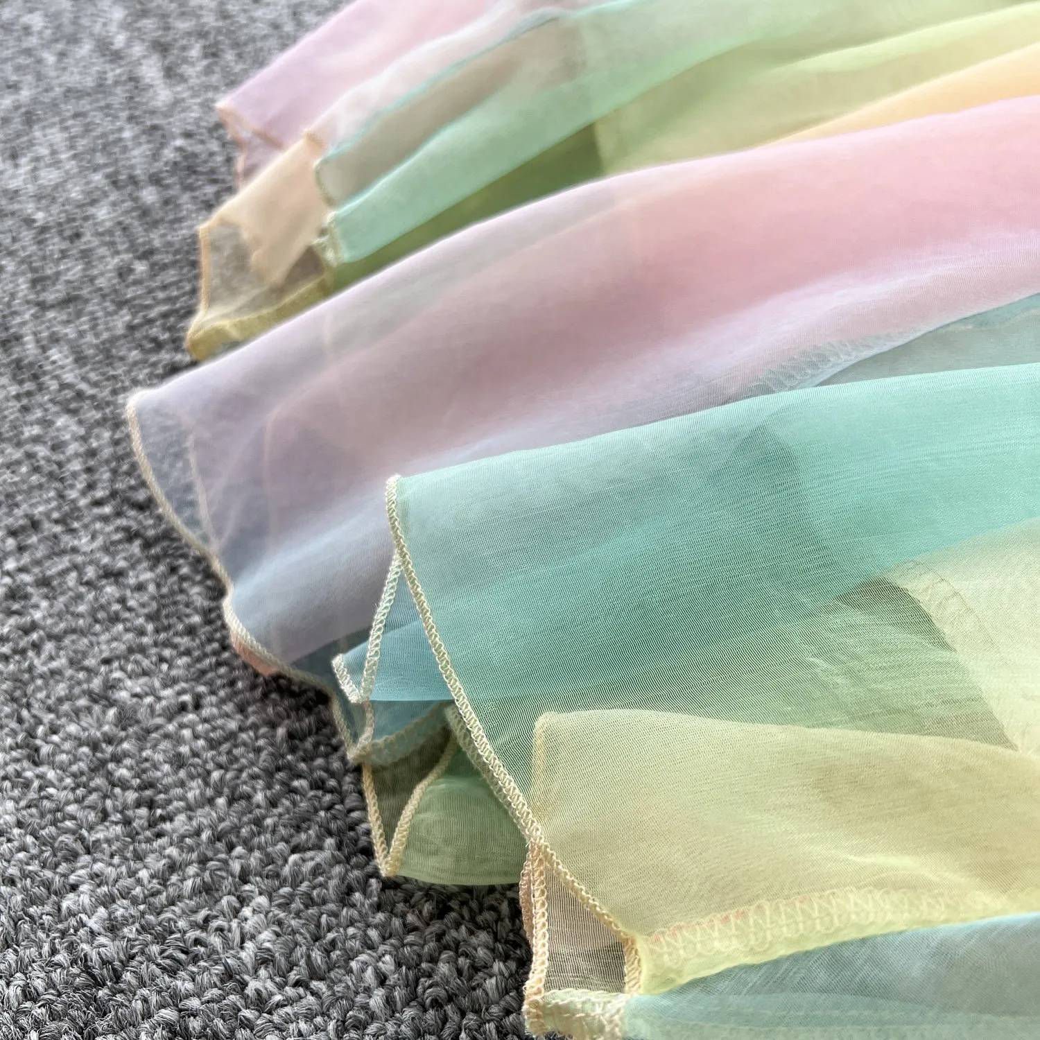 Fairy Rainbow Color Mesh Slip Dress