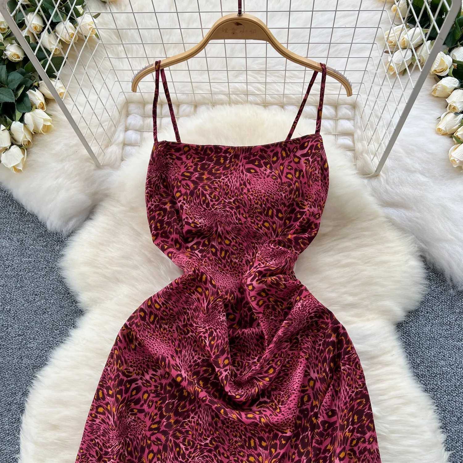 Floral Printed Split Chiffon Dress