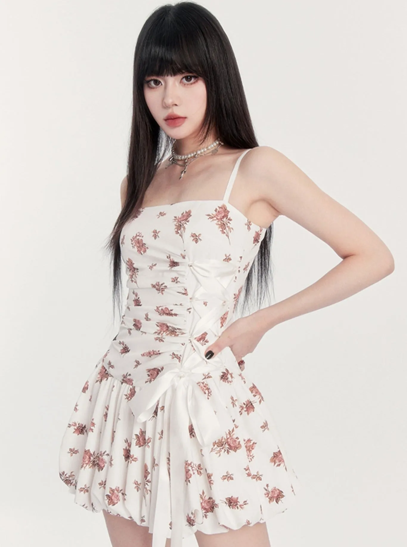 Floral Satin Slip Dress