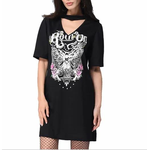 Gothic Summer Halter Loose Dress