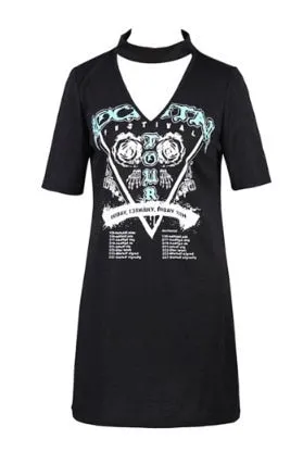 Gothic Summer Halter Loose Dress