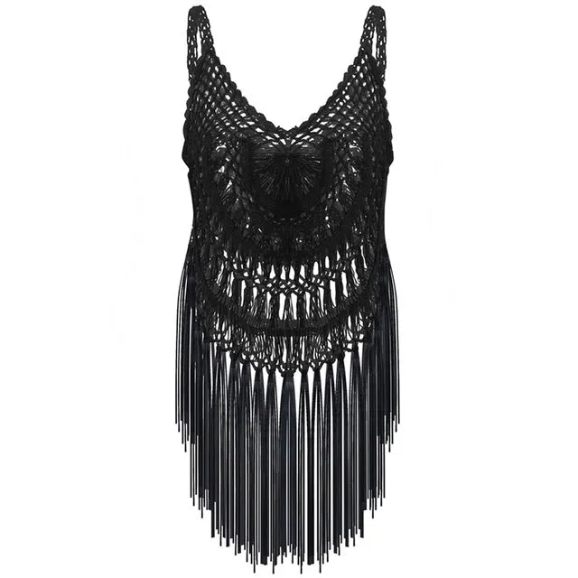 Gothic Tassel Hollow Sexy Summer Dress