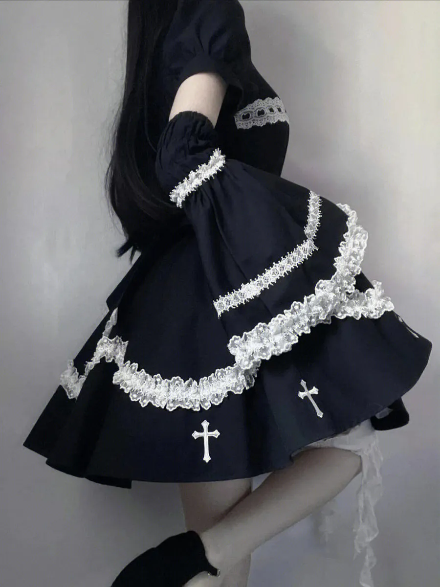 Halloween Dark Sweet Spicy Lolita Black Dress