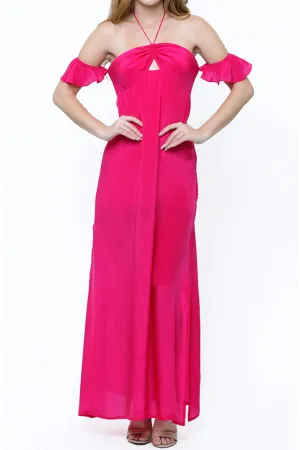 Halter Ruffle Sleeves Maxi for women