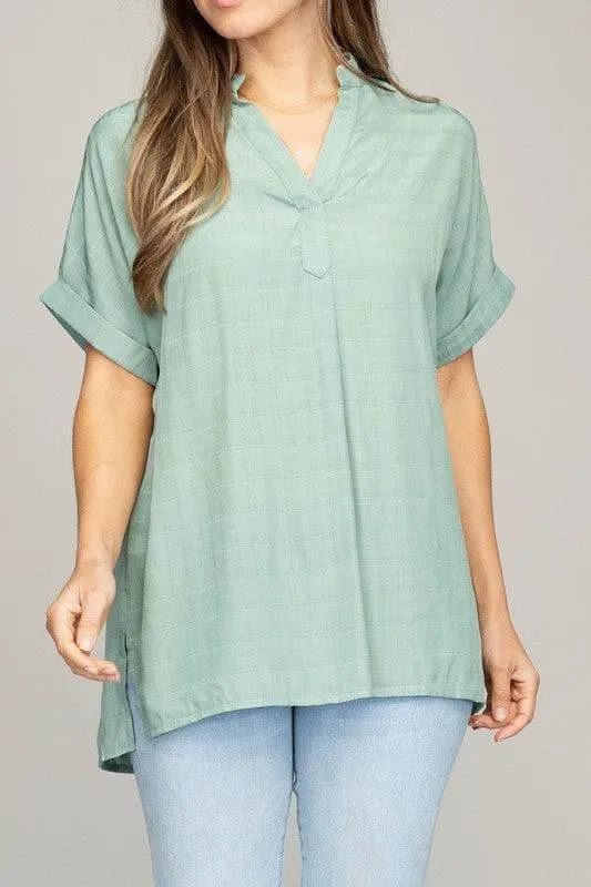 Henley Neck Shirt, Multiple Colors