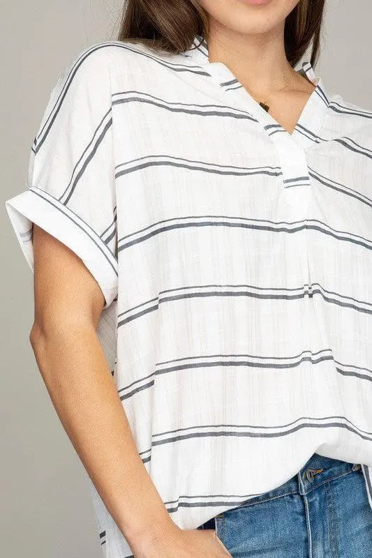 Henley Neck Shirt, Multiple Colors