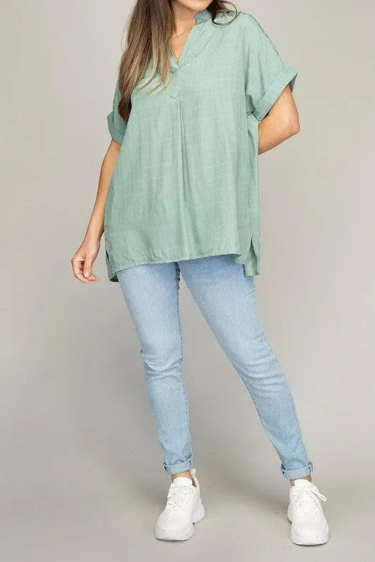 Henley Neck Shirt, Multiple Colors